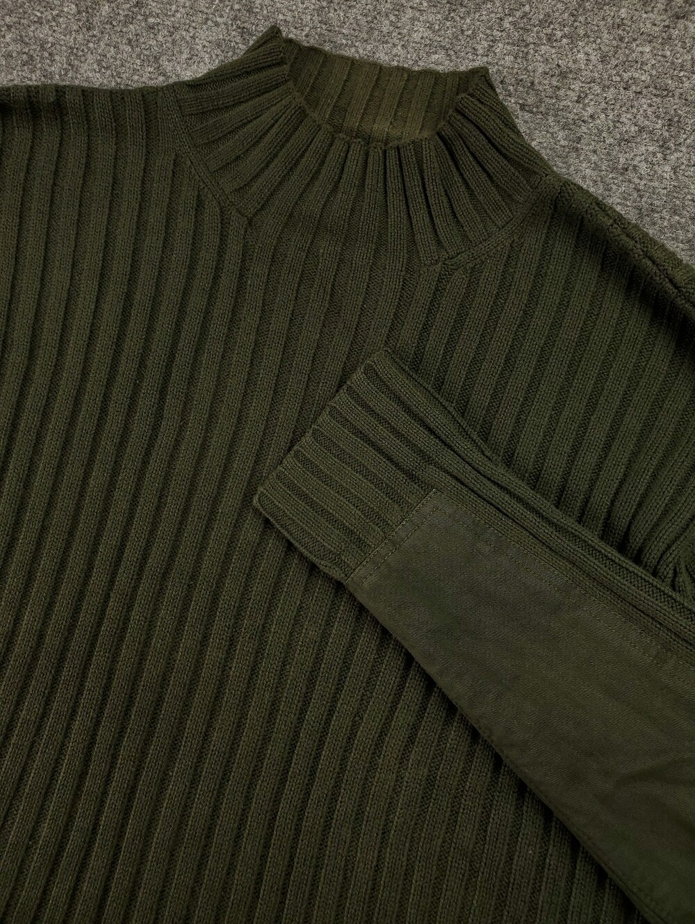 Vintage American Eagle Military Mock Neck Sweater Large Olive Green Y2K Grunge